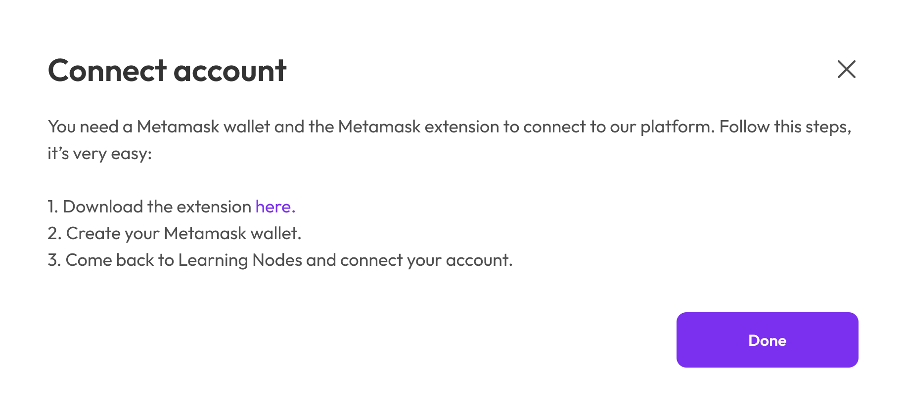 Connect your account modal